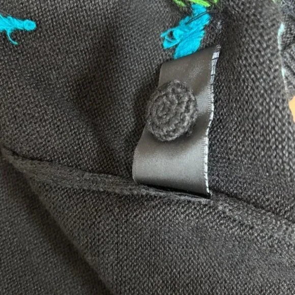 Michael Simon Women Bird Embroidered Beaded Cardigan Size S Colorful Art to Wear - Picture 10 of 13